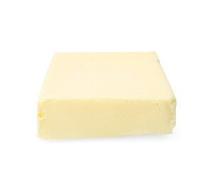 Block of tasty butter isolated on white