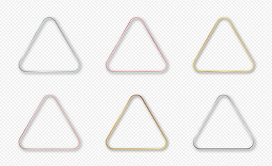 Set of six rounded rhombus frames