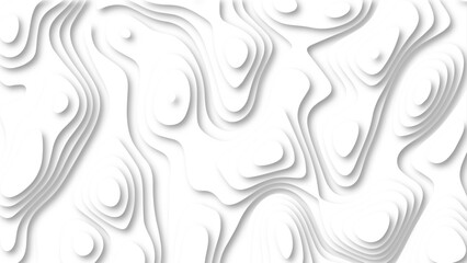 Fototapeta premium Abstract white paper cut wave style overlap design Abstract Topographic Contour Line Pattern in Black and White. white torn paper on gray background. collection paper rip