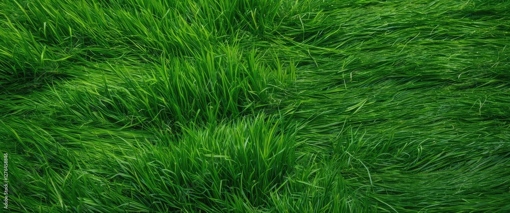 Poster lush green grass texture close-up with vibrant blades creating a natural background for design and p