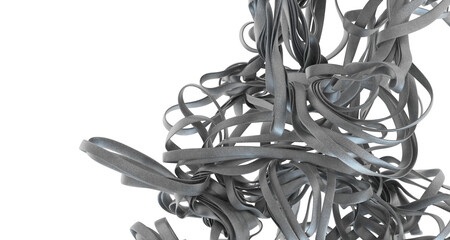 Abstract Gray Twisted Ribbons