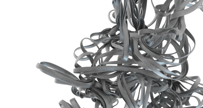 Abstract Gray Twisted Ribbons