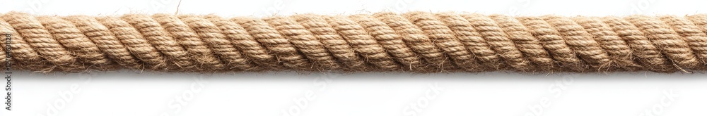Poster this image features a closeup view of a rope against a white background