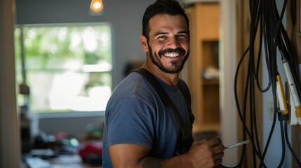 Electrician at Work &ndash; Professional Maintenance, Tools, and Technical Service Concepts