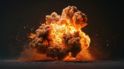 Gas Explosion Isolated on Black Background