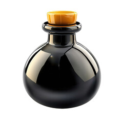 A glossy black ceramic pot with a vibrant yellow lid, beautifully showcasing a modern design with smooth curves and an elegant shape.