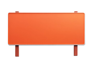 Fototapeta premium Orange Blank Signboard With Wooden Post Legs Isolated On Transparent Background For Informational Purposes Or Road Signs