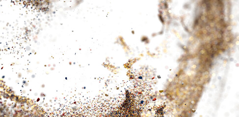 Sparkling gold glitter texture. Festive background. Ideal for design.