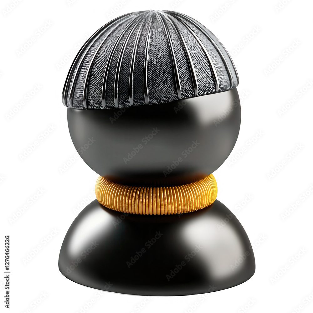 Aufkleber a 3d render of a stylish black decorative object featuring a unique design. it is isolated against a