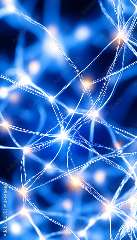 Poster neural network connections, abstract science background
