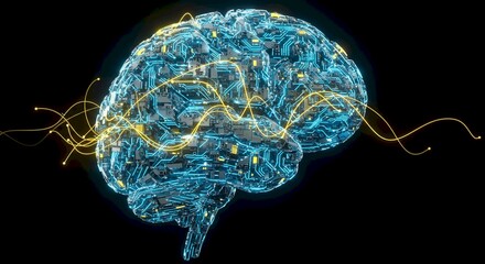 AI Brain Circuitry Neural Network Digital Mind Technology Future Concept