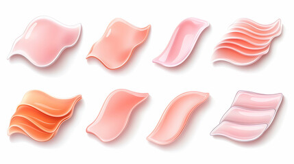 Obraz premium Pink beauty cream swatches, isolated on white, product display