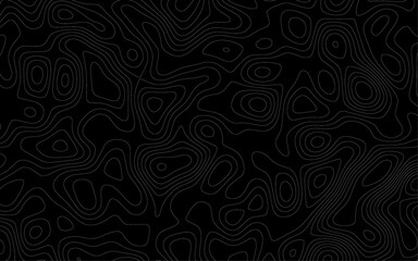 Abstract pattern with lines topographic map background. The black on white contours vector topography stylized height of the