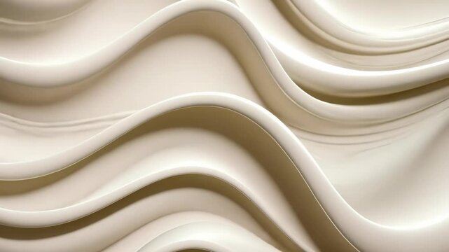 Abstract video concept with a smooth, flowing texture in a cream color. Captured from a top-down angle, emphasizing fluidity and elegance.