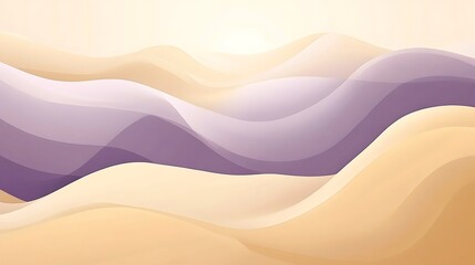 Abstract Beige and Purple Wavy Landscape