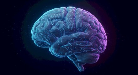 AI Brain Neural Network Circuit Board Technology Human Mind Digital Innovation Future Artificial
