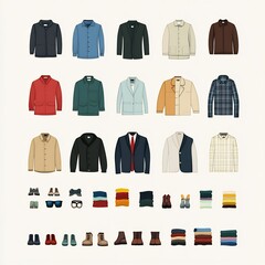 clothing icons in minimal grid