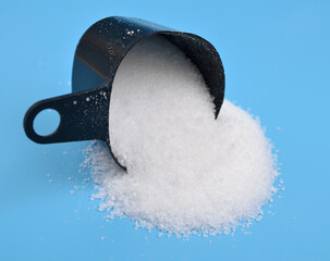Barium hydroxide on blue background
