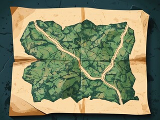 map with marked route