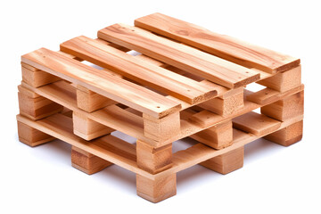 Small wooden pallet isolated on white; shipping, logistics