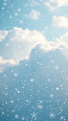 Obraz premium Large snowflakes float gently through the air - Float, Gentle, Light, Clouds