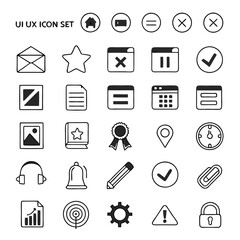 UI UX Outline Icons Digital Interface Elements