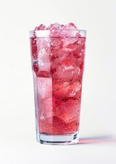 Refreshing iced berry soda drink