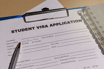 Visa Processing for Students: Application Form on Desk