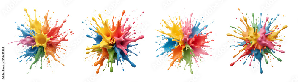 Poster colorful paint splashes create vibrant artistic expressions and dynamic visuals