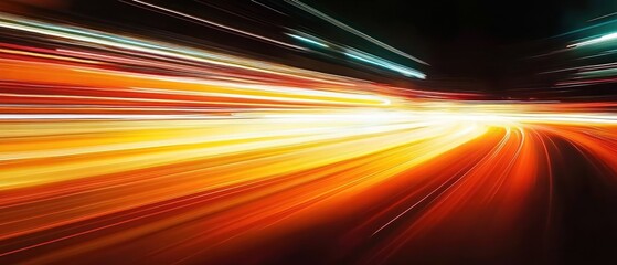 Abstract light trails at night creating dynamic motion