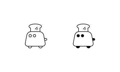 Toaster  icons set line and glyph vector icon