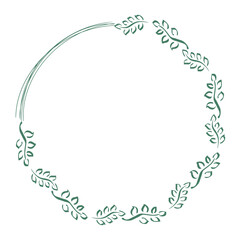 Leaves frame green wedding transparent background 