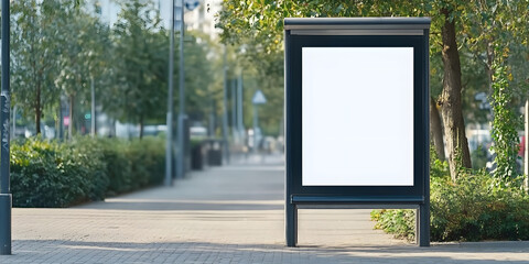 Outdoor Advertisement Billboard Mockup, Blank Billboard Display on City Street, Urban Mockup for Advertising, Perfect for Campaigns