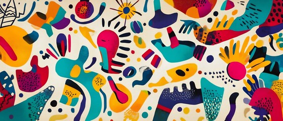 Obraz premium joyful festival banner doodle