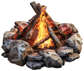 Camp Fire Isolated on Transparent Background