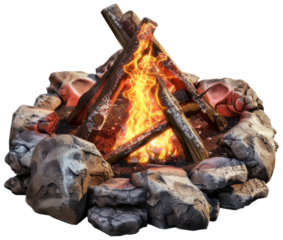 Camp Fire Isolated on Transparent Background