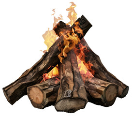 Camp Fire Isolated on Transparent Background