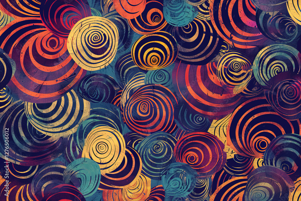 Poster colorful swirls create a vibrant abstract art pattern
