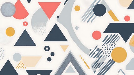 Abstract Geometric Design Featuring Triangles Circles and Lines