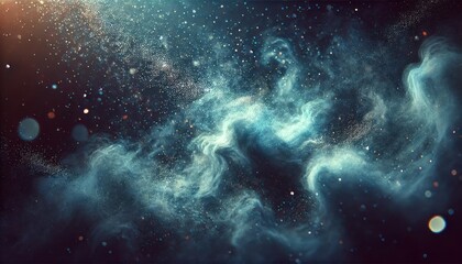 Mystical dust and light particles in atmospheric glow.