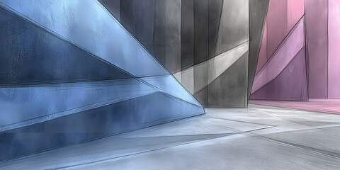 Smooth gradient background with soft transition and geometric shapes creating abstract architectural design