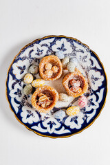 Baklava, a traditional oriental sweet made from puff pastry with nuts and honey