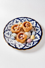 Baklava, a traditional oriental sweet made from puff pastry with nuts and honey
