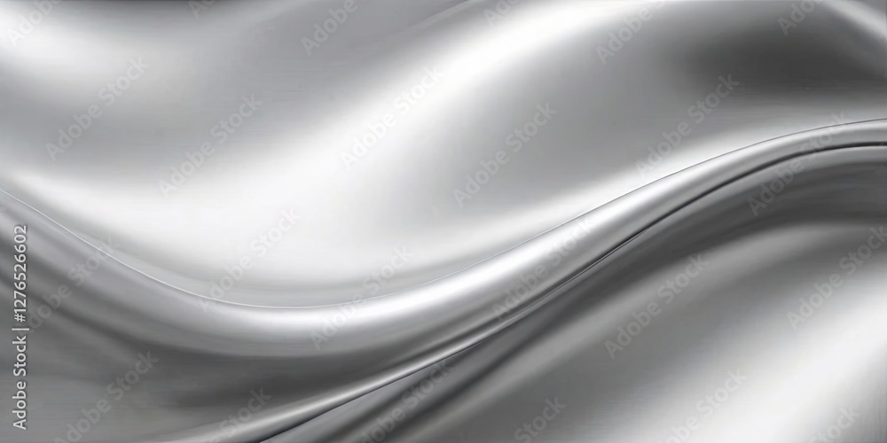 Poster a silver fabric with a wave pattern