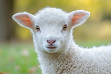 Fototapeta premium A lamb symbolizing Easter, gentle and symbolic, holiday theme