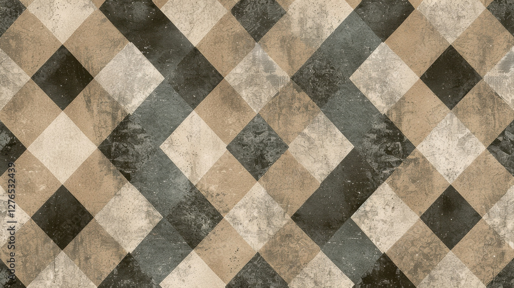 Aufkleber classic argyle pattern with diamond design in earthy tones. this textured background adds vintage to