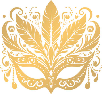arnival mask on black, masquerade mask on black, Vector Illustration. mardi gras carnival mask.