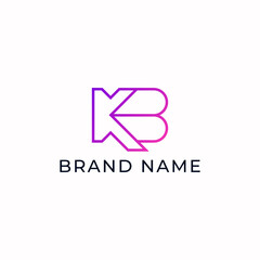 ILLUSTRATION LETTER KB GEOMETRIC LINE LOGO ICON GRADIENT PINK PURPLE COLOR TEMPLATE SIMPLE MINIMALIST ELEMENT DESIGN SIMPLE VECTOR GOOD FOR APPS, BRAND 