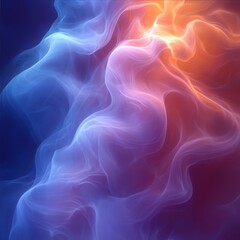 Dreamy Aurora Cloudscape Abstract Hues of Blue Purple and Orange Creating a Surreal Visual Display