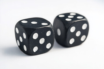 Black dice and fact or fake with April fools day concept on isolated on white background